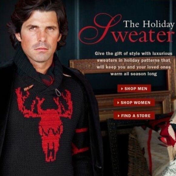 Polo Ralph Lauren 2011 Black & Red Hand-Knit Steer head Sweater - Picture 1 of 16